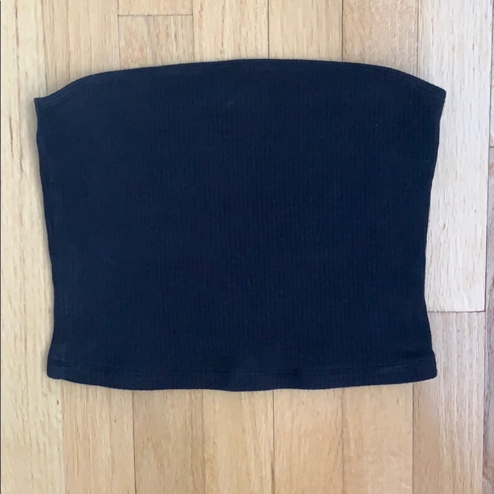 Hollister black ribbed tube top